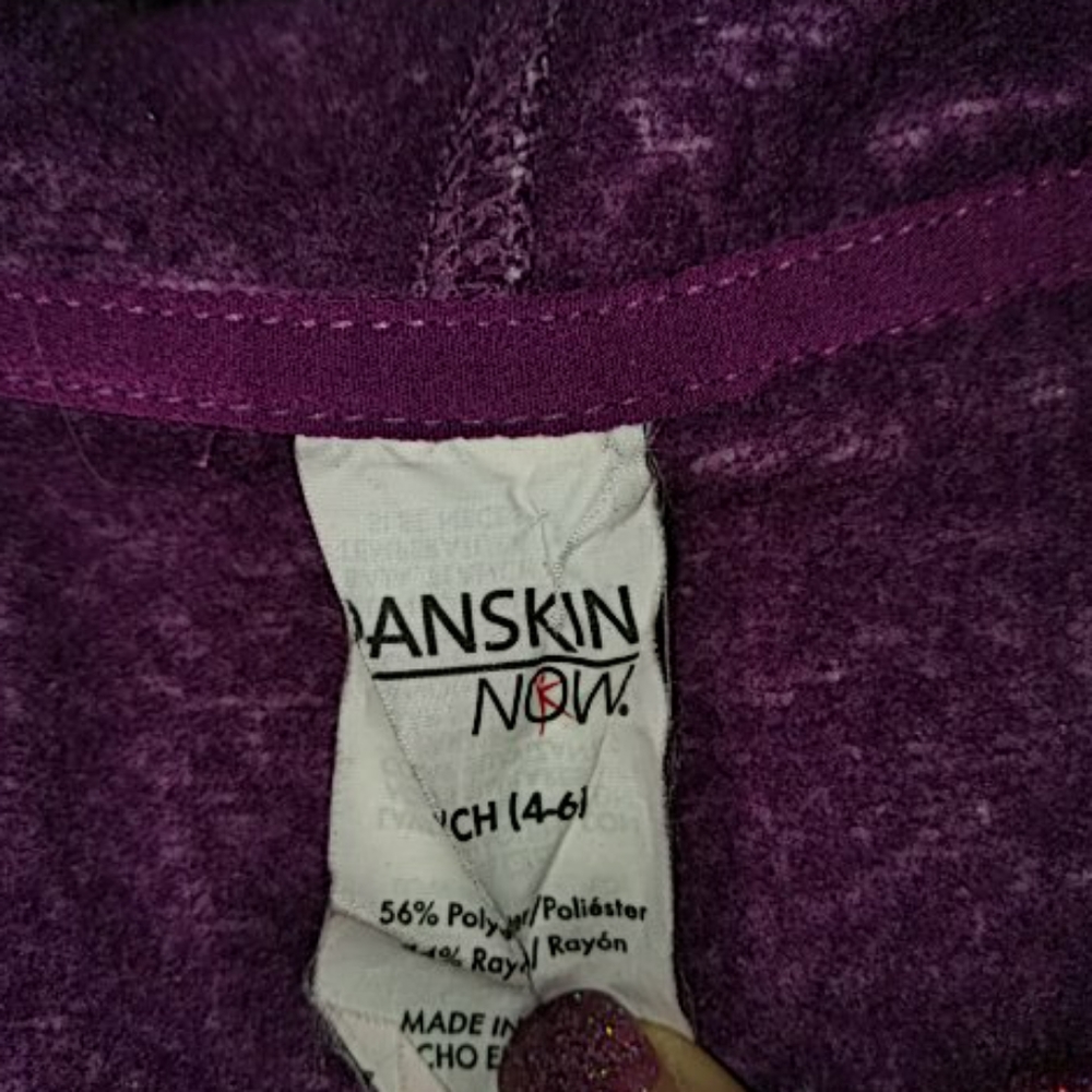 Danskin Purple Full Zip Hoodie 4-6 - Picture 3 of 3